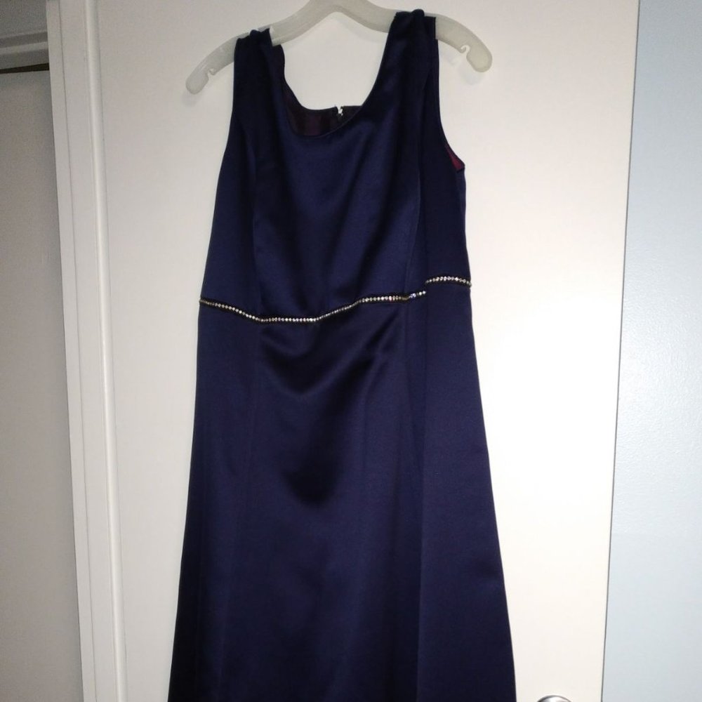 Navy blue plus size evening gown